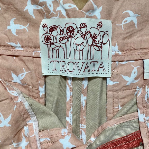 Trovata Pleated Bermuda Shorts with Back Hem Ties - Picture 3 of 4